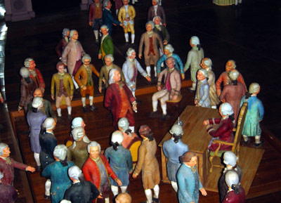 The talking government figures display at Franklin Court's underground museum, Philadelphia
