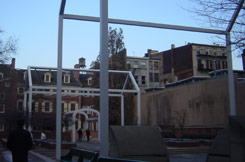 Franklin Court, Philadelphia, and its wireframe buildings